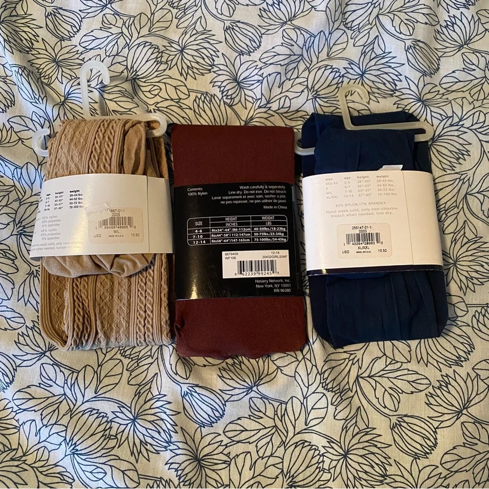 Girls tights bundle (3) various colors